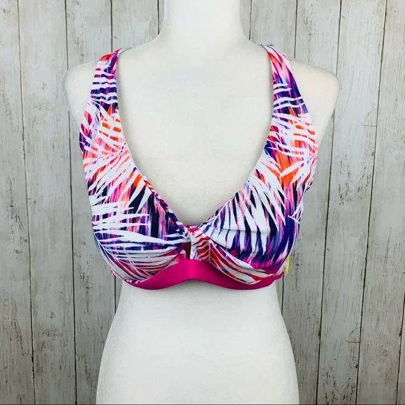 🔥GO BY GOSSIP🔥Swim Racerback Bikini Top Swimsuit XL NWT - Picture 3 of 6